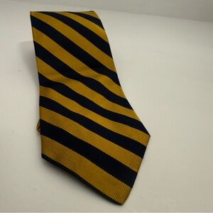 Striped Yellow and Navy Men's Silk Tie